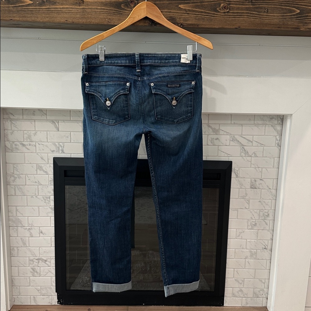 Hudson Bacara crop straight cuffed Jeans Dark Blue Denim - Picture 3 of 8